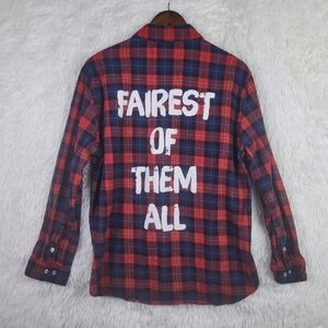 Cakeworthy x Disney XL Fairest Of Them All Plaid Flannel Snow White Classic Red